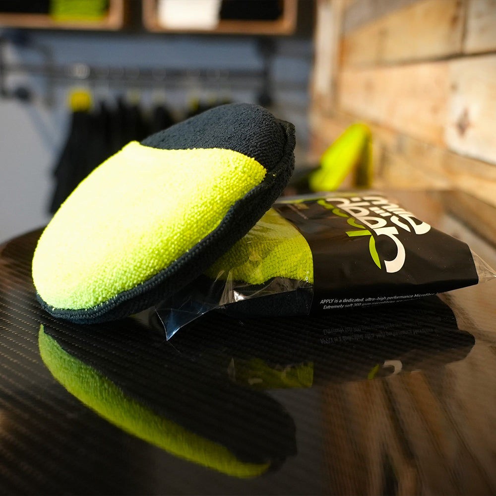 Apply microfibre applicator pad