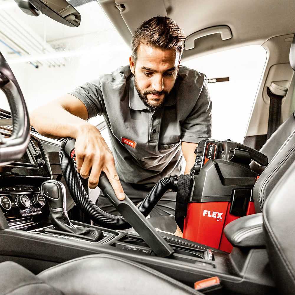 flex vc 6 l mc 18.0 cordless vac 18v vacuuming car interior 