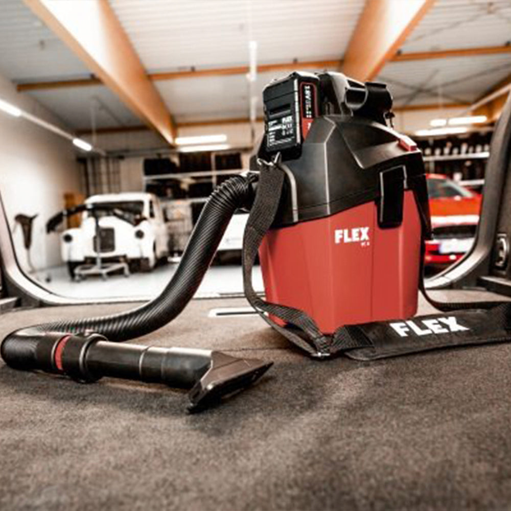 flex vc 6 l mc 18.0 cordless vac 18v in car boot