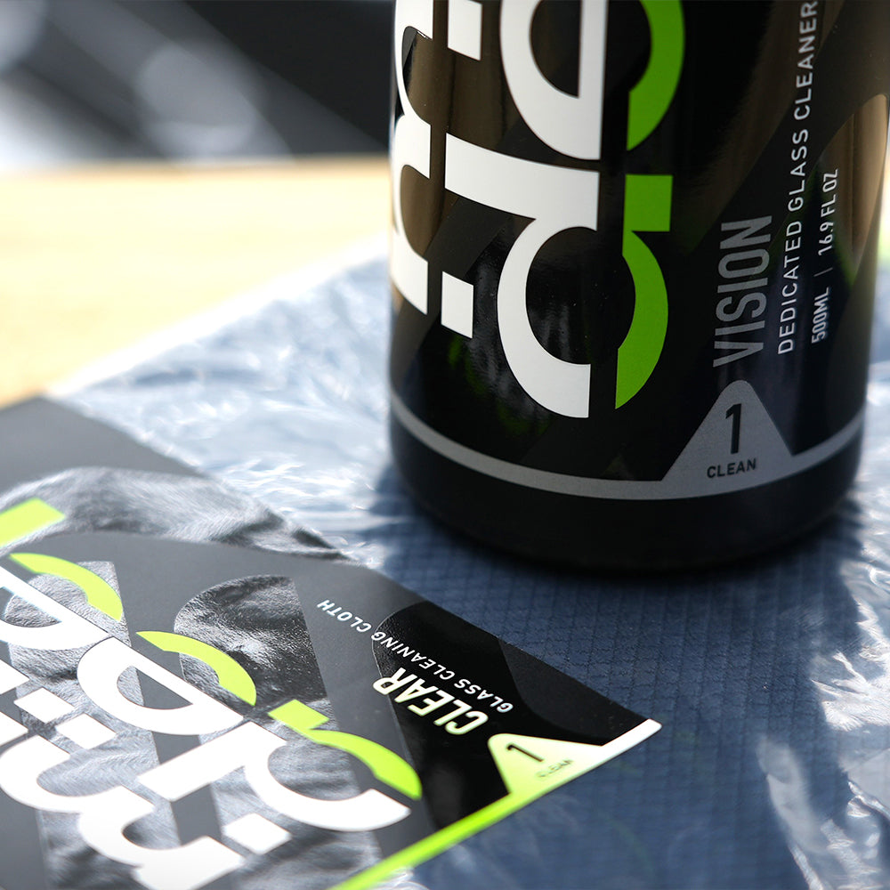 car glass cleaning kit - vision glass cleaner and clear glass cleaning cloth