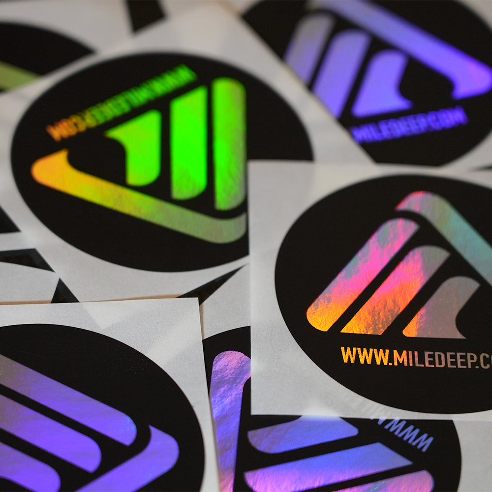Deep Logo Sticker HOLOGRAPHIC LOGO STICKER – Mile Deep