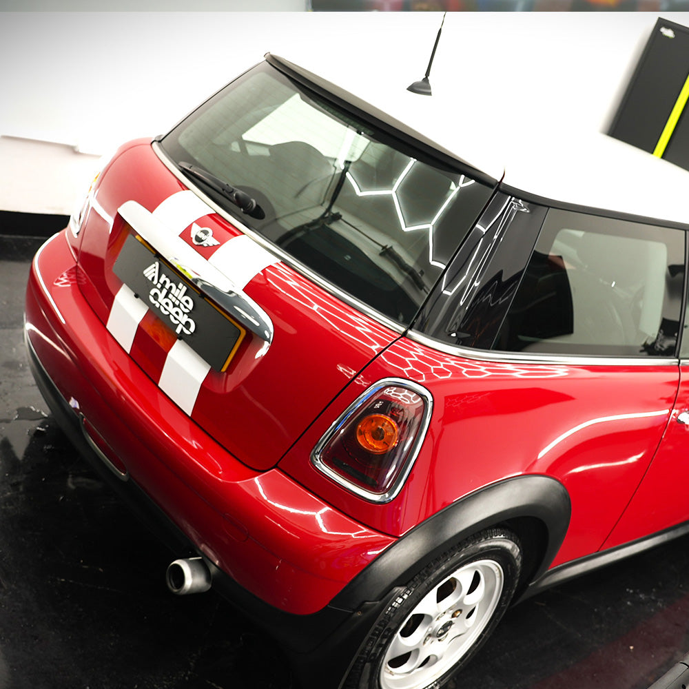 shining red Mini sale prep at mile deep in Crewe